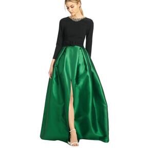 Sachin + Babi Silk Blend Desdemona Evening Ball Gown Black Emerald Size 2 NEW